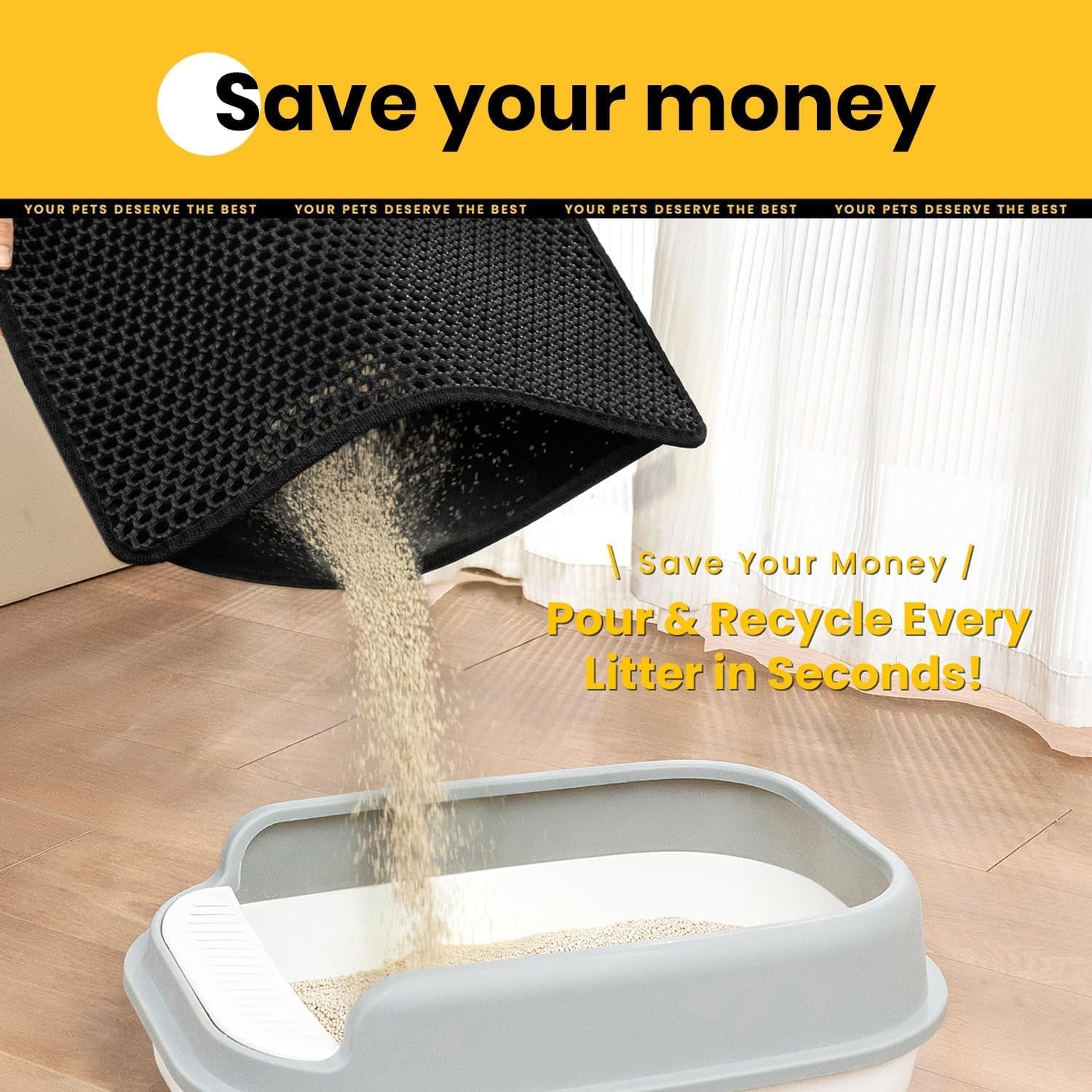 Revolutionary Cat Litter Mat - Double Layer EVA Honeycomb Design, Waterproof & Easy to Clean, Perfect for Less Mess and Maximum Comfort!