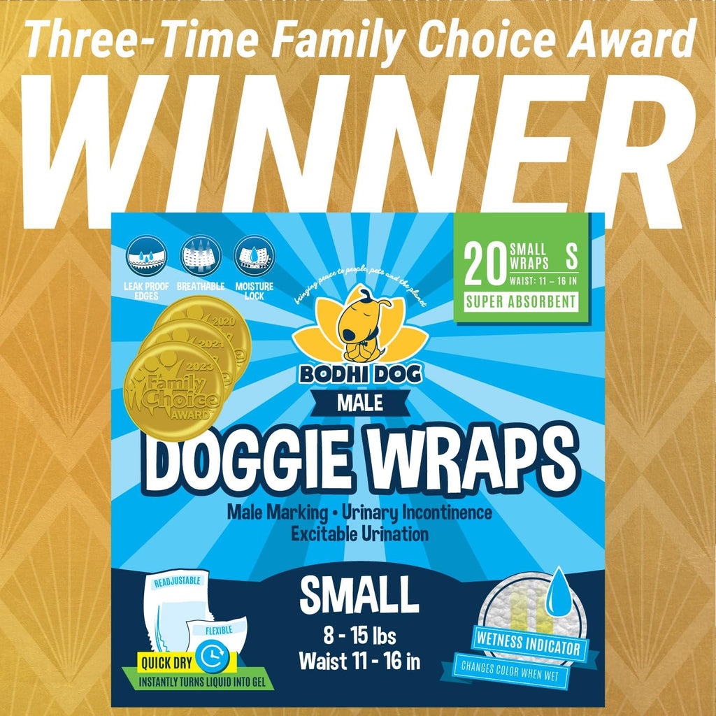 Super Absorbent Leak-Proof Male Dog Diapers - 20 Count Small with Adjustable Fit, Moisture Control & Wetness Indicator