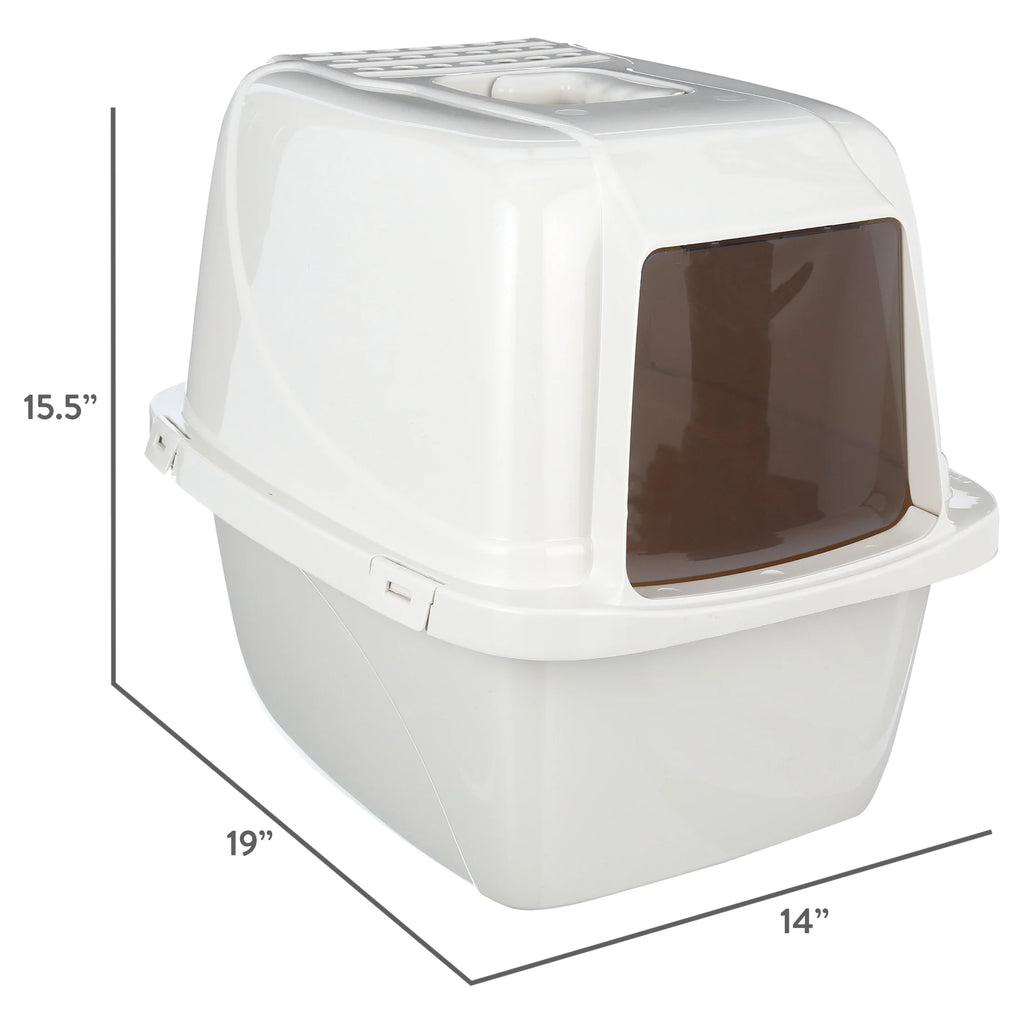 Large White Enclosed Cat Litter Box - Stylish & Functional Privacy Solution for Your Feline Friend