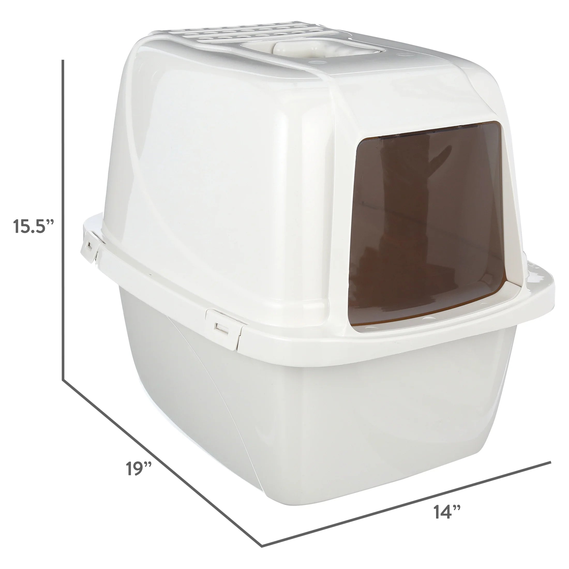 Large White Enclosed Cat Litter Box - Stylish & Functional Privacy Solution for Your Feline Friend