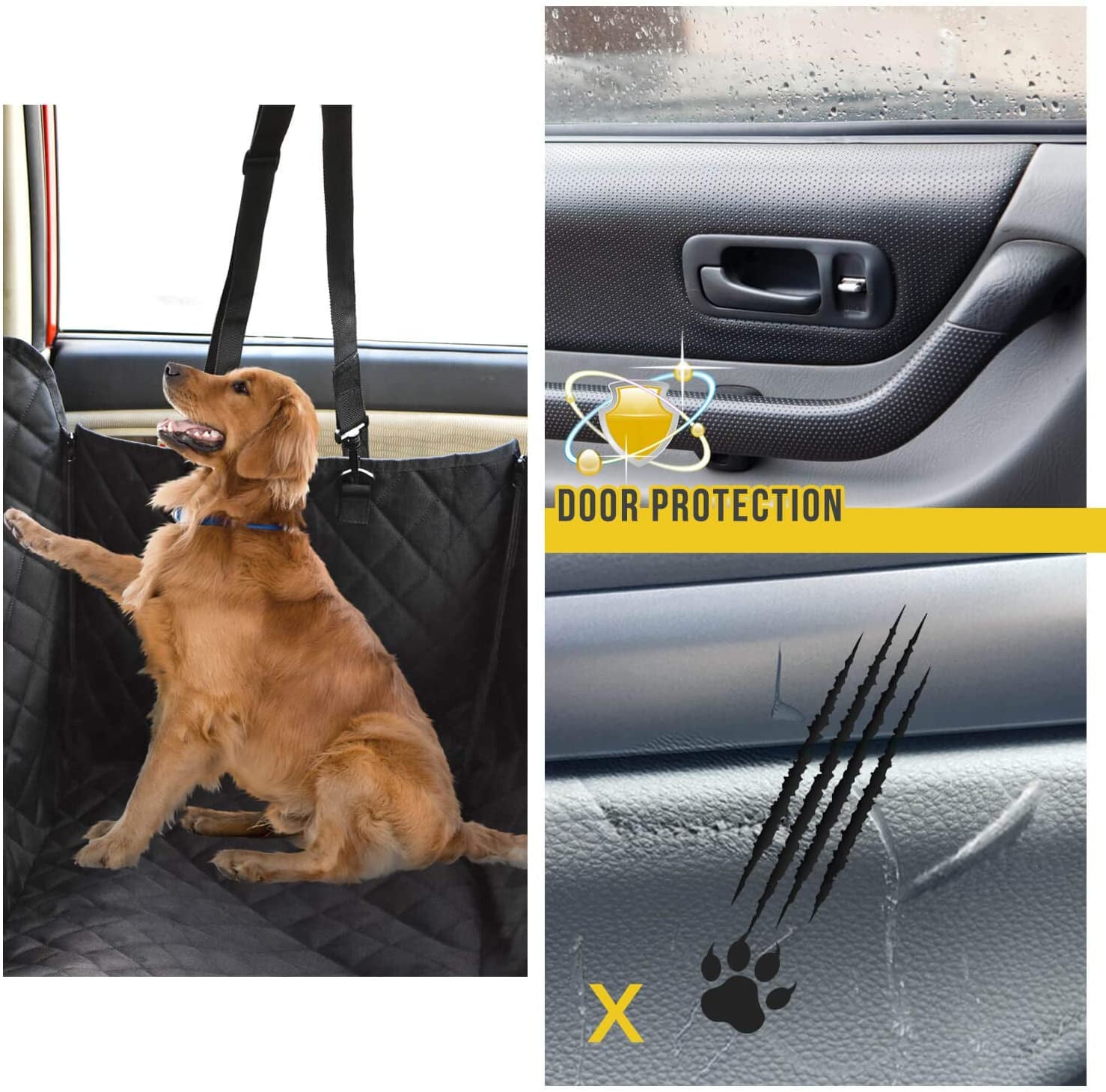 Ultimate Waterproof Dog Car Seat Cover - Scratch-Resistant Hammock with Breathable Mesh Window for Maximum Back Seat Protection