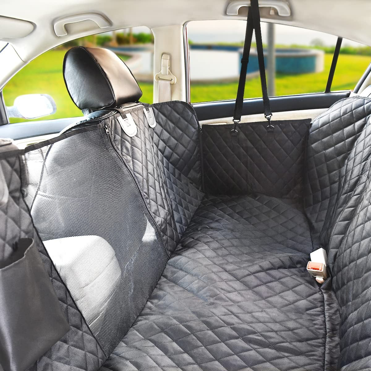 Ultimate Waterproof Dog Car Seat Cover - Scratch-Resistant Hammock with Breathable Mesh Window for Maximum Back Seat Protection