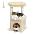 Cozy 27" Cat Tree for Medium Cats - Plush Condo & Scratching Posts in Beige