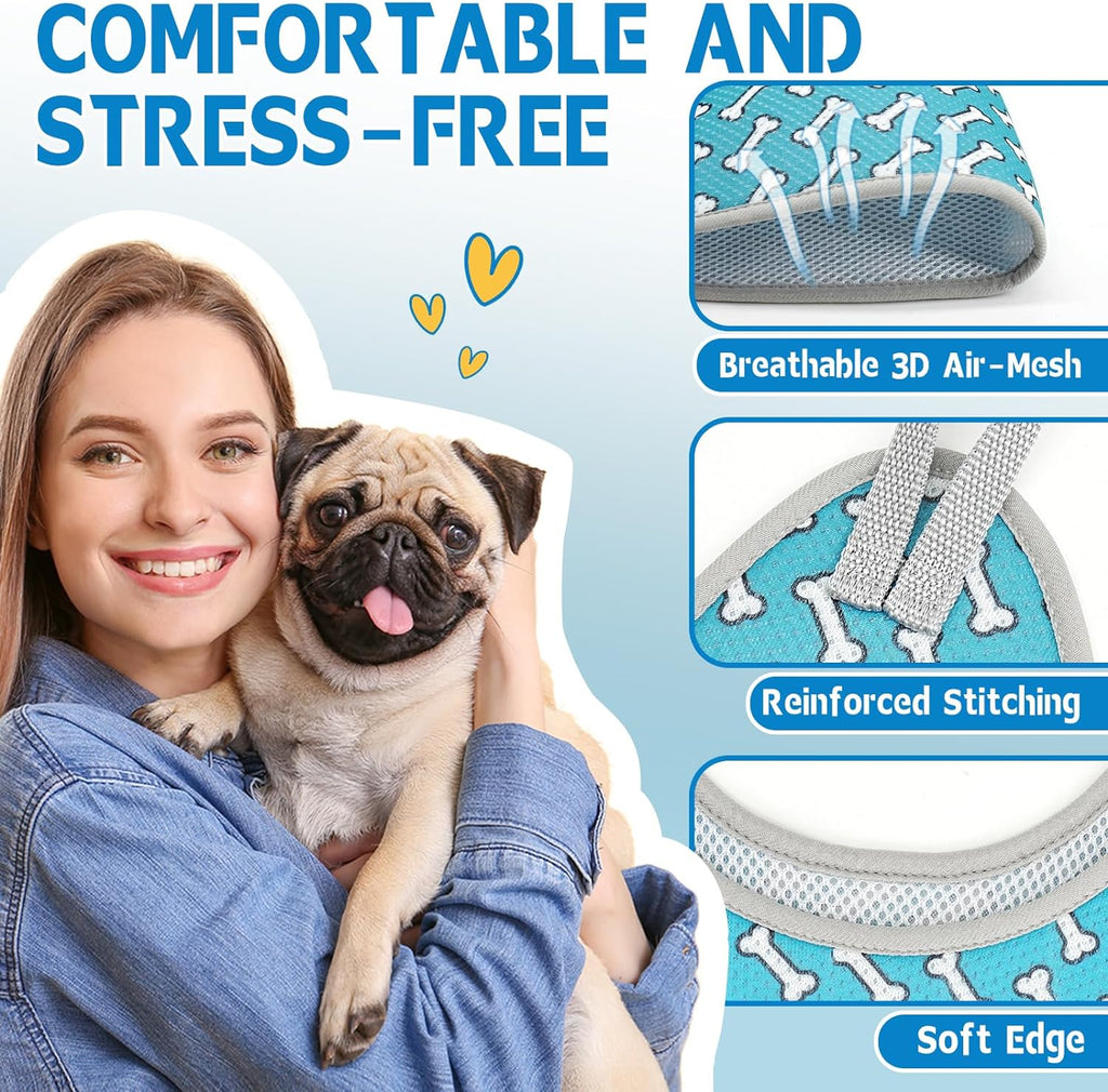Ultimate Dog Grooming Hammock Harness - Relaxing Restraint for Cats & Dogs (Coral Blue, Size M: 9"-12.5" Leg Spacing, Up to 50LBS)