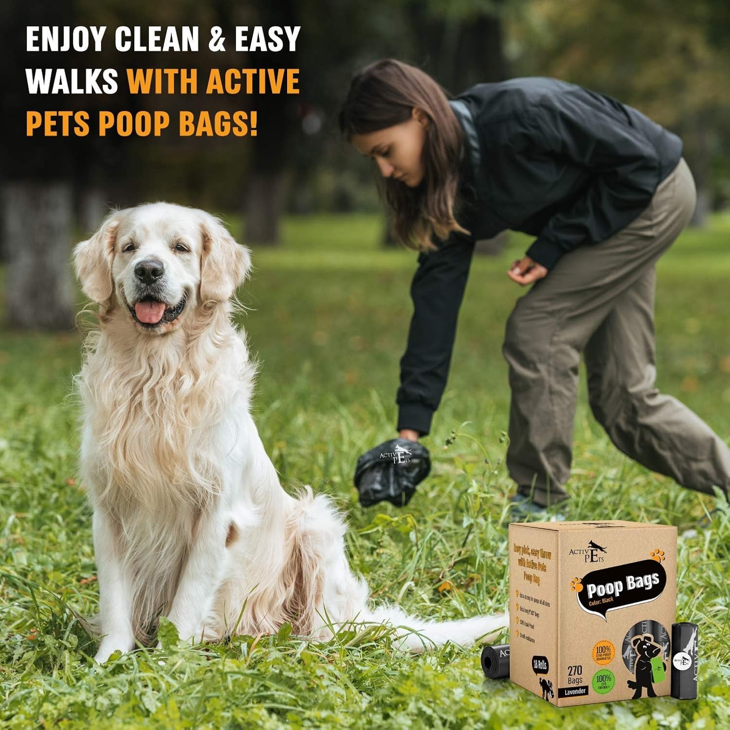 Ultra Durable Lavender-Scented Dog Waste Bags - Leak-Proof & Eco-Friendly for Hassle-Free Cleanup