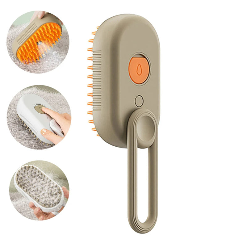3-in-1 Electric Cat & Dog Steam Brush - Groom, Massage & Remove Hair Effortlessly!