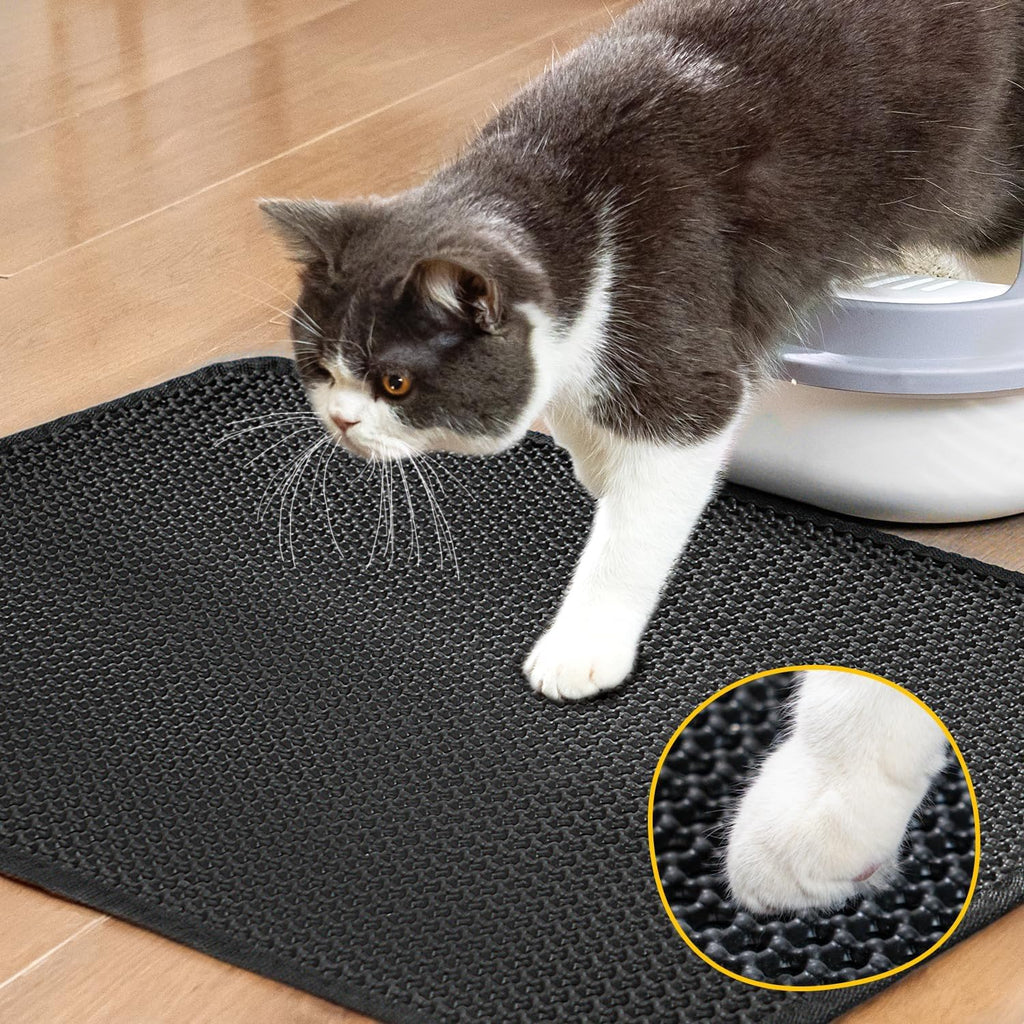 Revolutionary Cat Litter Mat - Double Layer EVA Honeycomb Design, Waterproof & Easy to Clean, Perfect for Less Mess and Maximum Comfort!