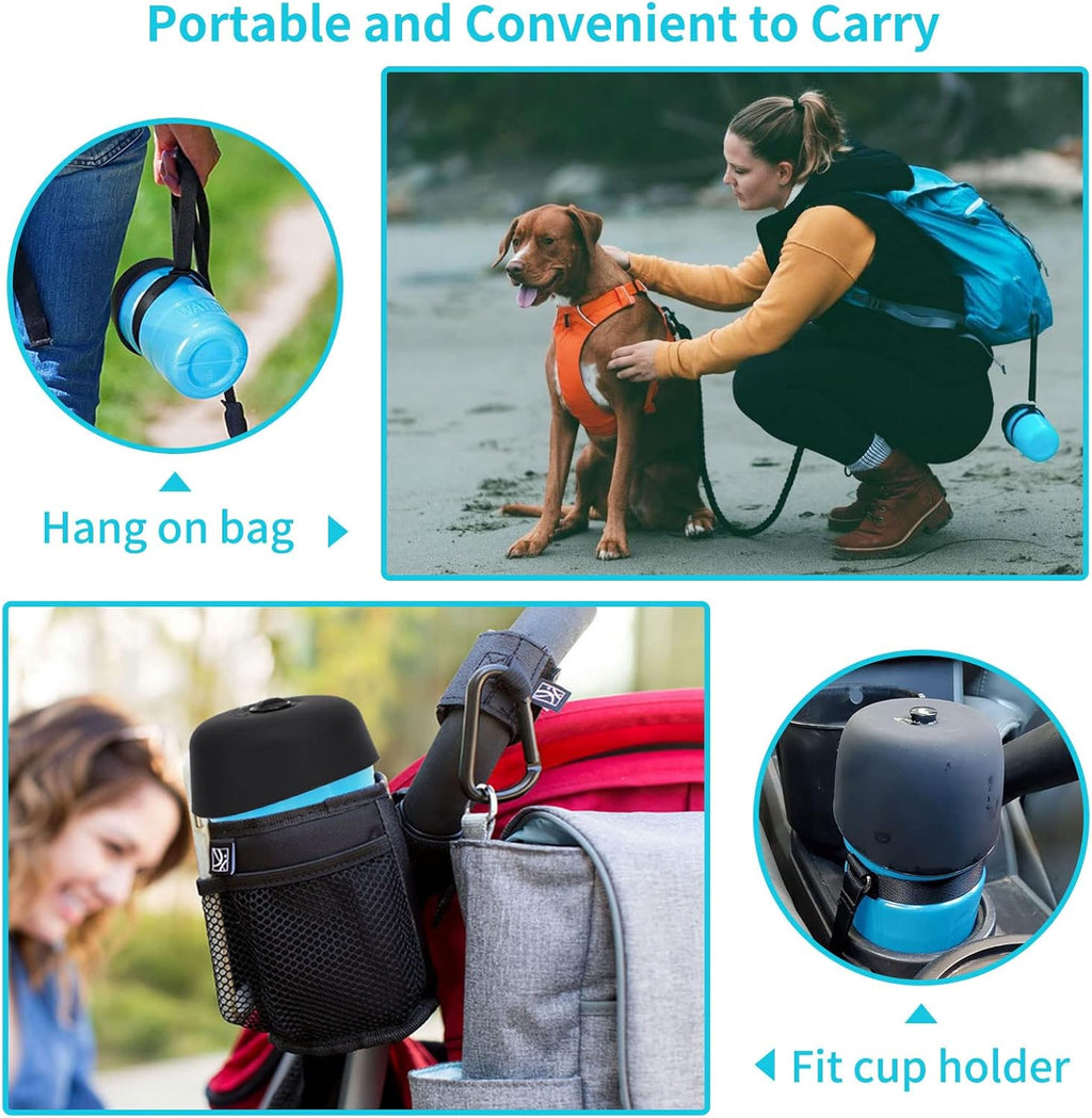 Portable Dog Water Bottle & Bowl Dispenser - Perfect for Outdoor Adventures, Hiking & Travel - Leak Proof & BPA Free for Safe Hydration