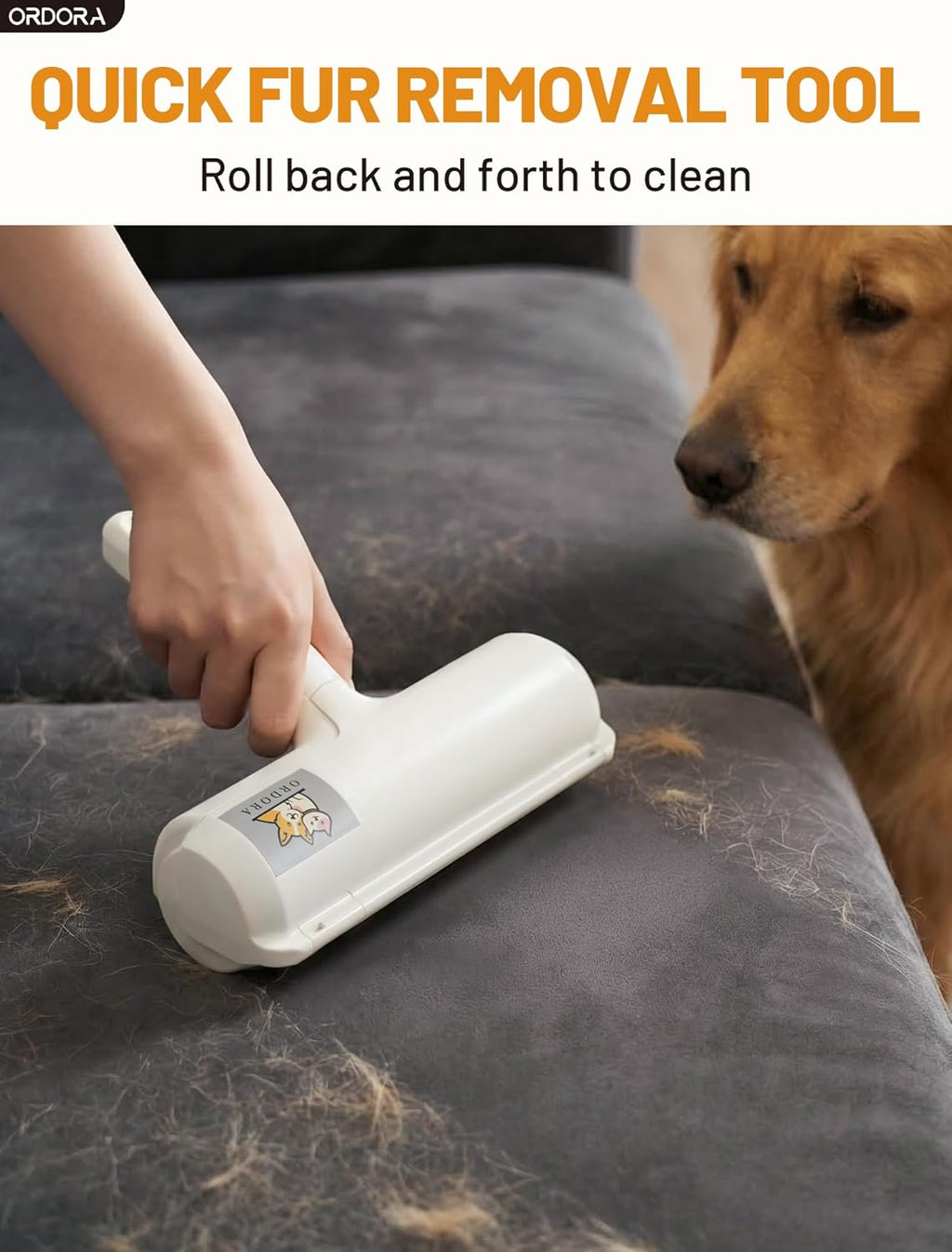 Ultimate Pet Hair Removal Tool - Eco-Friendly Reusable Lint Roller for Effortless Cleaning of Couch, Bedding, Car & More - Perfect for Multi-Pet Homes!