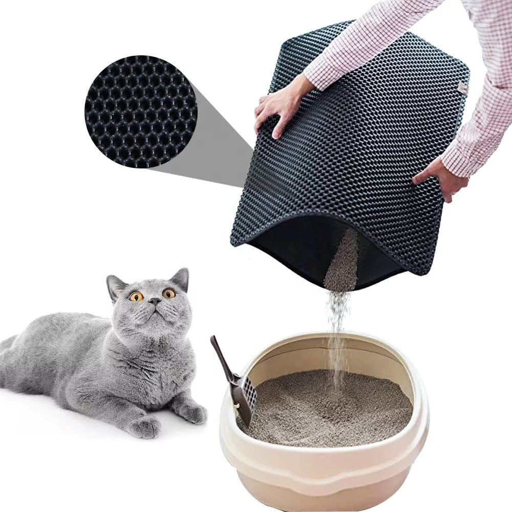 Ultimate Cat Litter Trapping Mat - Waterproof Honeycomb Design for Effortless Cleaning!